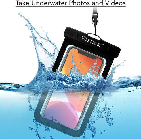 Waterproof Phone Case, Waterproof phone pouch Dry Sealed Bag with Lanyard for Mobile Phones Samsung, iPhone 15/14/13/12/11/XS/Max/XR/X Galaxy S10 for Beach Swimming Fishing Hiking Surfing 1Pack Clear - TradeNRG UK